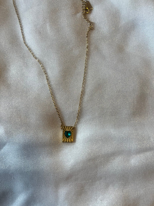Emerald Heart Pendant Necklace