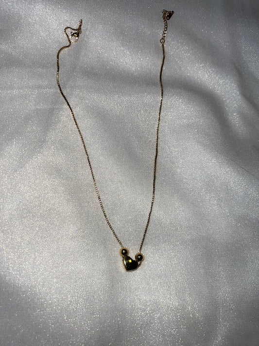 Double Heart Bead Necklace